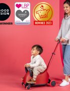 Yvolution Trotineta 5 in 1 Y Glider Luna red cu spatiu depozitare roti luminoase greutate admisa 50 kg