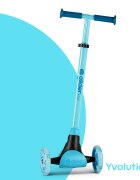 Yvolution Trotineta cu 3 roti Y Glider kiwi blue roti Led ghidon reglabil greutate admisa 50 kg