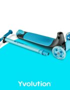 Yvolution Trotineta cu 3 roti Y Glider kiwi blue roti Led ghidon reglabil greutate admisa 50 kg