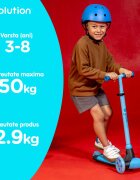 Yvolution Trotineta cu 3 roti Y Glider kiwi blue roti Led ghidon reglabil greutate admisa 50 kg