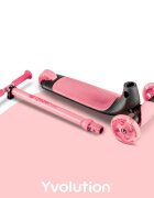 Yvolution Trotineta cu 3 roti Y Glider kiwi pink roti Led ghidon reglabil greutate admisa 50 kg