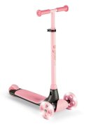Yvolution Trotineta cu 3 roti Y Glider kiwi pink roti Led ghidon reglabil greutate admisa 50 kg