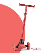 Yvolution Trotineta cu 3 roti Y Glider kiwi red roti Led ghidon reglabil greutate admisa 50 kg