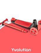 Yvolution Trotineta cu 3 roti Y Glider kiwi red roti Led ghidon reglabil greutate admisa 50 kg