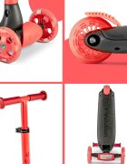 Yvolution Trotineta cu 3 roti Y Glider kiwi red roti Led ghidon reglabil greutate admisa 50 kg