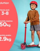 Yvolution Trotineta cu 3 roti Y Glider kiwi red roti Led ghidon reglabil greutate admisa 50 kg