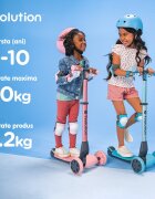 Yvolution Trotineta cu 3 roti Y Glider Nua blue pliabila roti Led ghidon reglabil greutate admisa 50 kg
