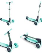 Yvolution Trotineta cu 3 roti Y Glider Nua green pliabila roti Led ghidon reglabil greutate admisa 50 kg