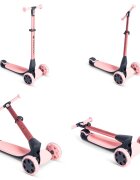 Yvolution Trotineta cu 3 roti Y Glider Nua pink pliabila roti Led ghidon reglabil greutate admisa 50 kg