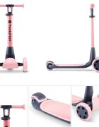 Yvolution Trotineta cu 3 roti Y Glider Nua pink pliabila roti Led ghidon reglabil greutate admisa 50 kg