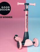 Yvolution Trotineta cu 3 roti Y Glider Nua pink pliabila roti Led ghidon reglabil greutate admisa 50 kg