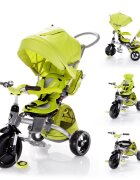 Zopa Tricicleta pentru copii Citigo Kiwi Green multifunctionala sezut reversibil spatar reglabil multiple pozitii suport picioare copertina extensibila varsta 10 luni+