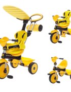 Zopa Tricicleta pentru copii ZooGo Bee 4 in 1 reglabila control al directiei suport picioare sezut captusit cu materiale moi si roti din cauciuc Eva varsta 18 luni+