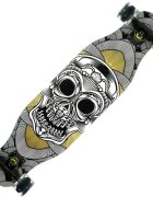 Action One Longboard cu roti luminoase ABEC-7 PU Aluminiu 100 kg 80 x 20 cm Negru Silver Death