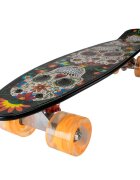 Action One Penny board Cu roti luminoase 22 cm ABEC-7 PU Aluminium 90 kg Santa Muerte