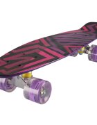 Action One Penny board cu roti luminoase 22 PU Aluminium 90 kg Asimetrical Stripes Mov