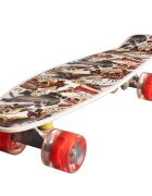 Action One Penny board Landsurfer Cu roti luminoase 56 cm ABEC-7 PU Aluminium 90 kg Happy skull
