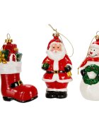 Alska Set 3 decoratiuni Om de zapada Mos Craciun si gheata cu cadouri