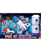 Astro Venture Set spatial 3 in 1 cu figurine (Statie spatiala Naveta spatiala Vehicul spatial)