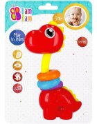 BamBam Jucarie bebelusi Dinozaurul cu inele Rosu
