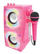 Barbie Boxa portabila cu microfon si efecte de lumini Lexibook