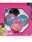 Barbie Set de cosmetice in caseta rotunda cu 3 niveluri