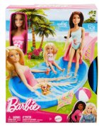 Barbie Set de joaca cu papusa piscina cu tobogan si accesorii HRJ74