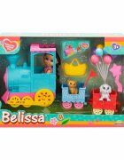 Belissa Set de joaca papusa Trenul si animalutele dragute Bleu
