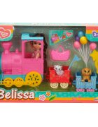 Belissa Set de joaca papusa Trenul si animalutele dragute Roz