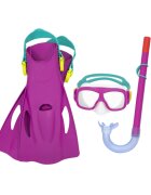BESTWAY Set masca de scufundari snorkel si labe inot Roz