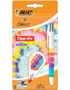 Bic Pix cu 4 culori si banda corectoare Tie Dye