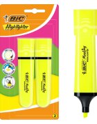 Bic Set 2 markere evidentiatoare Highlighter Flat Galben Neon