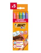 Bic Set 5 markere si 10 sabloane pentru tatuaje temporare Kids