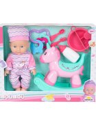 BouBou Papusa bebelus cu balansoar si accesorii 30 cm