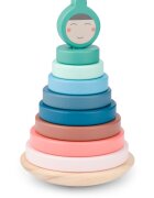 BS Toys Turn de stivuire cu inele din lemn