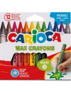 Carioca Set 12 creioane cerate Wax Crayons Maxi