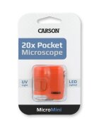 Carson Microscop portabil cu breloc marire 20x MicroMini Orange
