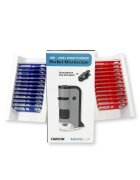 Carson Microscop portabil cu LED si UV cu adaptor de smartphone 24 de lamele pregatite marire 100-250x MicroFlip