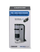 Carson Microscop portabil cu LED si UV cu adaptor de smartphone marire 100-250x MicroFlip