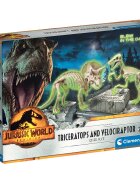 CLEMENTONI Kit arheologic Glow in the Dark Triceratops si Velociraptor
