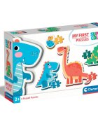 CLEMENTONI Primele mele puzzeluri Dinozauri 2 3 4 si 5 piese