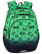 Coolpack Ghiozdan cu 3 compartimente Jerry Game Over Verde