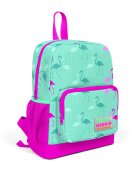 Coral High Ghiozdan cu 2 compartimente turcoaz cu flamingo