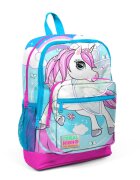 Coral High Ghiozdan cu 4 compartimente bleu cu unicorn