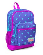 Coral High Ghiozdan cu 4 compartimente model inimioare albastre