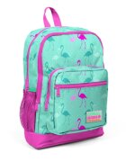Coral High Ghiozdan cu 4 compartimente turcoaz cu flamingo