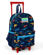 Coral High Ghiozdan tip troller cu 2 compartimente bleumarin cu dinozauri