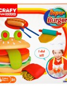 Crafy Set de modelare Super Burger din plastilina 12 piese