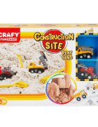 Crafy Set nisip creativ Construction Site 7 piese 250 g