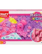 Crafy Set nisip creativ Unicorn 7 piese 200 g